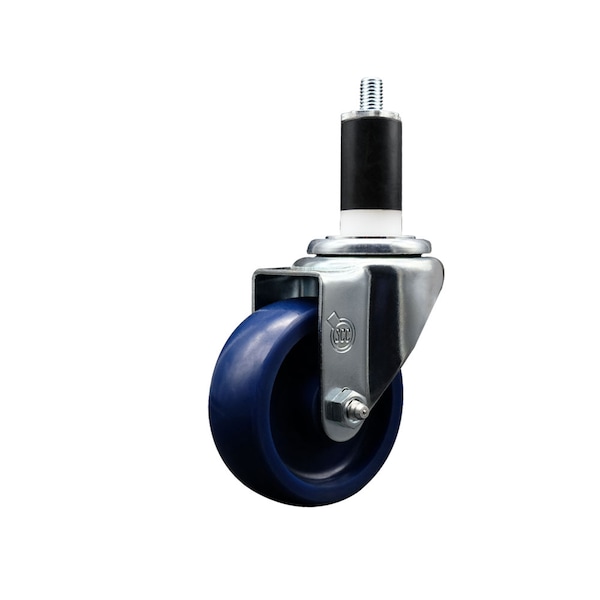 3.5'' SS Solid Poly Wheel Swivel 1-3/8'' Expanding Stem Caster